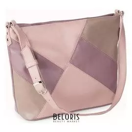 Сумка женская, отдел на молнии, наружный карман, регулируемый ремень, цвет сиреневый/серый