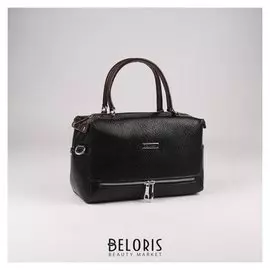 Сумка женская, отдел на молнии, наружный ремень, цвет чёрный