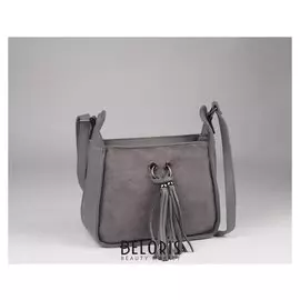 Сумка женская, отдел на молнии, наружный ремень, длинный ремень, цвет серый