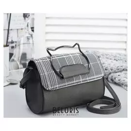 Сумка женская, отдел на молнии, регулируемый ремень, цвет серый