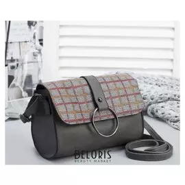 Сумка женская, отдел на молнии, регулируемый ремень, цвет серый