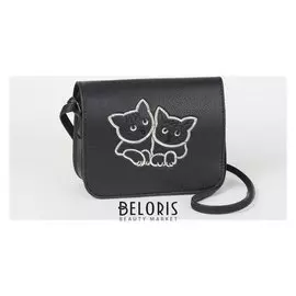 Сумка женская, отдел на молнии, регулируемый ремень, цвет чёрный