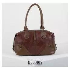 Сумка женская, отдел с перегородкой на молнии, 2 наружных кармана, цвет коричневый