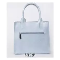 Сумка женская, отдел с перегородкой на молнии, 2 наружных кармана, длинный ремень, цвет голубой