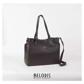 Сумка женская, отдел с перегородкой на молнии, 3 наружных кармана, длинный ремень, цвет коричневый