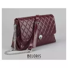 Сумка женская, отдел с перегородкой на молнии, наружный карман, длинная цепь, цвет бордовый