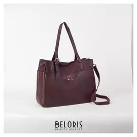 Сумка женская, отдел с перегородкой на молнии, 3 наружных кармана, длинный ремень, цвет бордовый