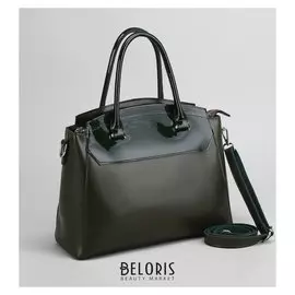 Сумка женская, отдел с перегородкой на молнии, наружный карман, длинный ремень, цвет зелёный