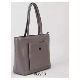 Сумка женская, отдел с перегородкой на молнии, 2 наружных кармана, цвет серый