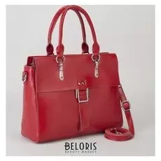 Сумка женская, отдел с перегородкой, наружный карман, длинный ремень, цвет красный