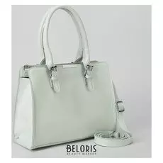 Сумка женская, отдел с перегородкой, наружный карман, длинный ремень, цвет мятный