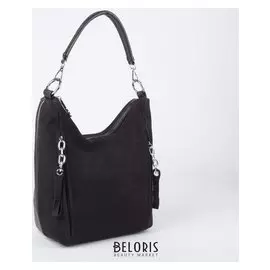 Сумка женская, замша, 2 отдела на молниях, 3 наружных кармана, цвет коричневый