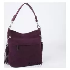 Сумка женская, замша, отдел на молнии, 2 наружных кармана, цвет бордовый