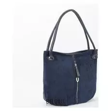 Сумка женская, замша, отдел на молнии, 2 наружных кармана, цвет синий