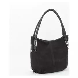 Сумка женская, замша, отдел на молнии, наружный карман, цвет коричневый