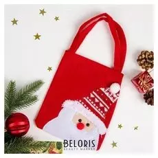 Сумочка «Дед мороз. вязаный колпак», размер 15,5×19,5