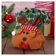 Сумочка для подарков «Оленёнок», бабочка в горошек