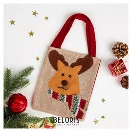 Сумочка «Олень в вязаном шарфе», 19,5×17 см