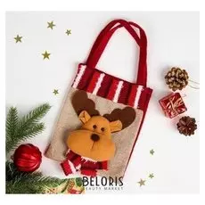 Сумочка «Северный олень в шарфе», объёмный, размер 16×20,5 см