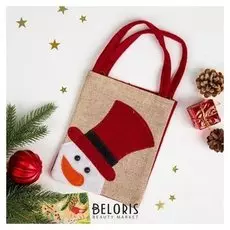 Сумочка «Снеговик морковный нос», размер 16×20 см