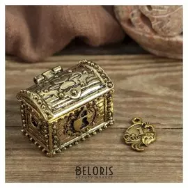 Сундук счастья с птицей счастья, 3,5 х 2,7 см