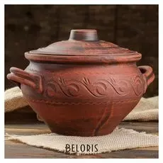 Супница 2.5л с ручками, красная глина