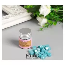 Сургуч в гранулах в баночке "Восьмигранник" лазурный 9 гр 4,5х3х3 см