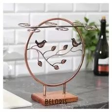 Сушилка для бокалов, 6 крючков, 30×29×17 см, цвет бронза