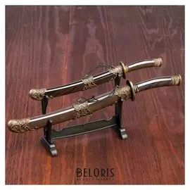 Сув. изделие катаны 2в1 на подставке, ножны дерево, шоко 18/23,5см