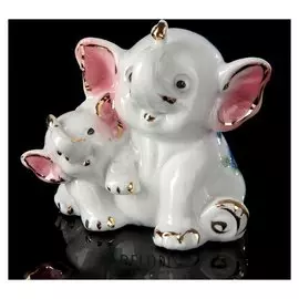 Сувенир "2 слоника в цветочек" 7x7x5 см