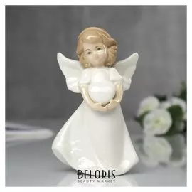 Сувенир "Ангел с розочкой на платье" 13х8х6 см
