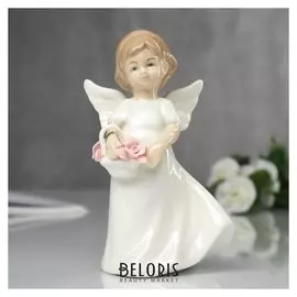 Сувенир "Ангелочек цветочница" 15х8х6 см