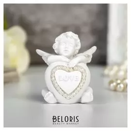 Сувенир "Ангелок с сердечком с жемчужинами"