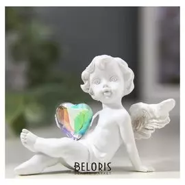Сувенир "Белоснежный ангел с хрустальным сердцем"