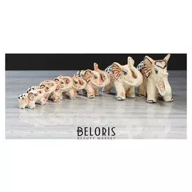 Сувенир "Белые слоны", золото, большой