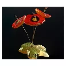 Сувенир «Букет большой маки»,с росписью, 3 цветка,14x9 см, селенит