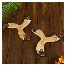 Сувенир "Бумеранг тройной с точечной росписью" 23х23х1 см