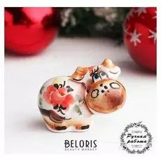 Сувенир "Бычок цветочек", гжель