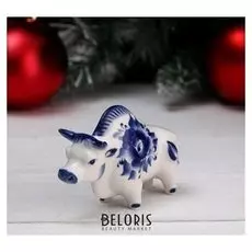 Сувенир "Бычок", средний, гжель