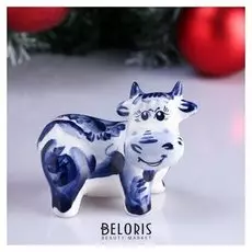 Сувенир "Бычок василек" 7,5х9,5х6см, гжель