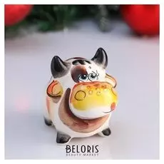 Сувенир бык "Гамлет", 9,5 см, цветная гжель