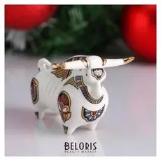 Сувенир "Бык коррида", цветной, орнамент, деколь в золоте