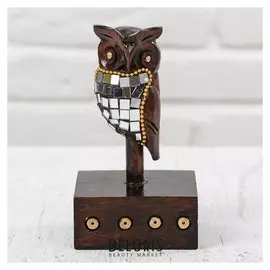 Сувенир дерево "Чёрная сова" 12х7х7 см