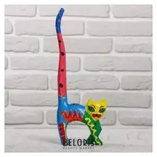 Сувенир дерево "Кошечка разноцветная" 11х3,5х30 см