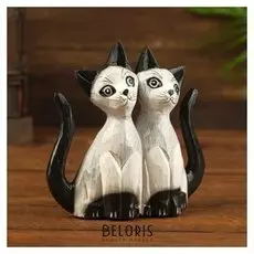 Сувенир дерево "Кошки с темными лапками" 4х13х13 см