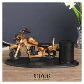 Сувенир дерево подставка под ручки "Мотоцикл" 11,5х26,3х13,7 см