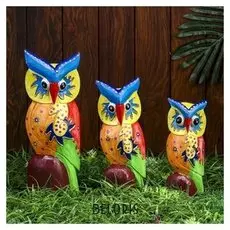 Сувенир дерево "Совы" набор 3 шт. 20,25,30 см; 30х5х30 см