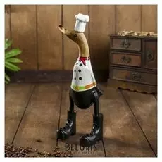 Сувенир дерево "Утка повар" 13х9х27 см