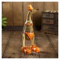 Сувенир дерево "Утка в оранжевом купальнике" 13х9х27 см