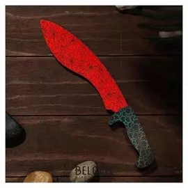 Сувенир деревянный «Мачете- кукри», красный мрамор